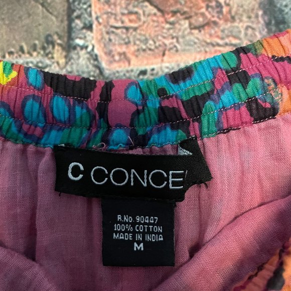 C CONCEPT - Multi-color Print A-Line Pleated Swing Midi Length Full Skirt - Picture 4 of 4